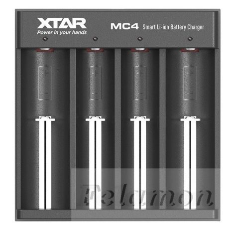 XTAR MC4 akkutöltő 4db lithium akkuhoz